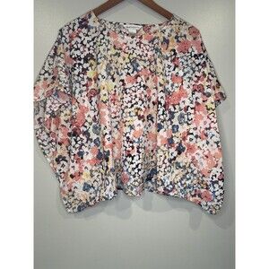 Drapers and Damons‎ Dolman Blouse Women’s Size Large whimiscal floral